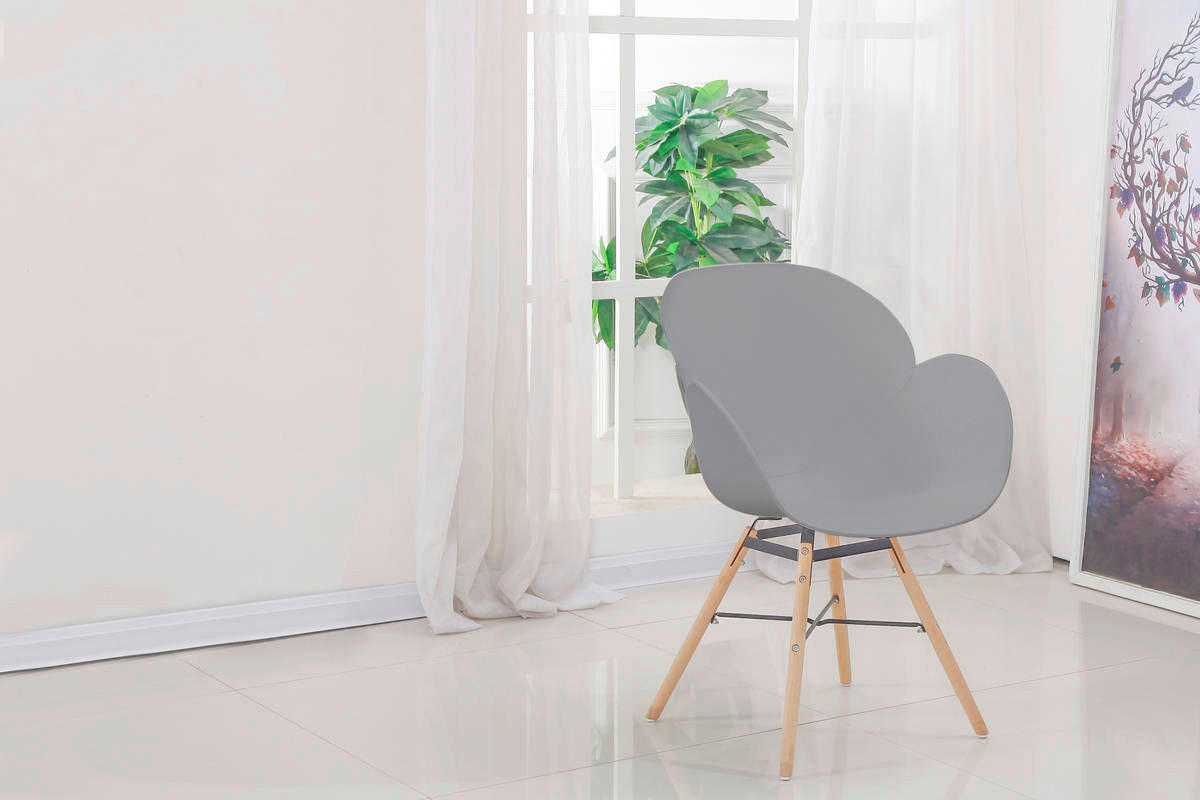 Stuhl Amalia 100 2er grau Kunststoff B/H/T: ca. 59x83,5x57,5 cm Amalia 100 2er - Eiche/schwarz (59,00/83,50/57,50cm) - 360 Living