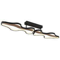 GLOBO LED-Deckenleuchte schwarz dunkelbraun Holz Metall Aluminium B/H/T: ca. 25,5x15x112 cm BEZZY - dunkelbraun/schwarz (25,50/15,00/112,00cm) - GLOBO