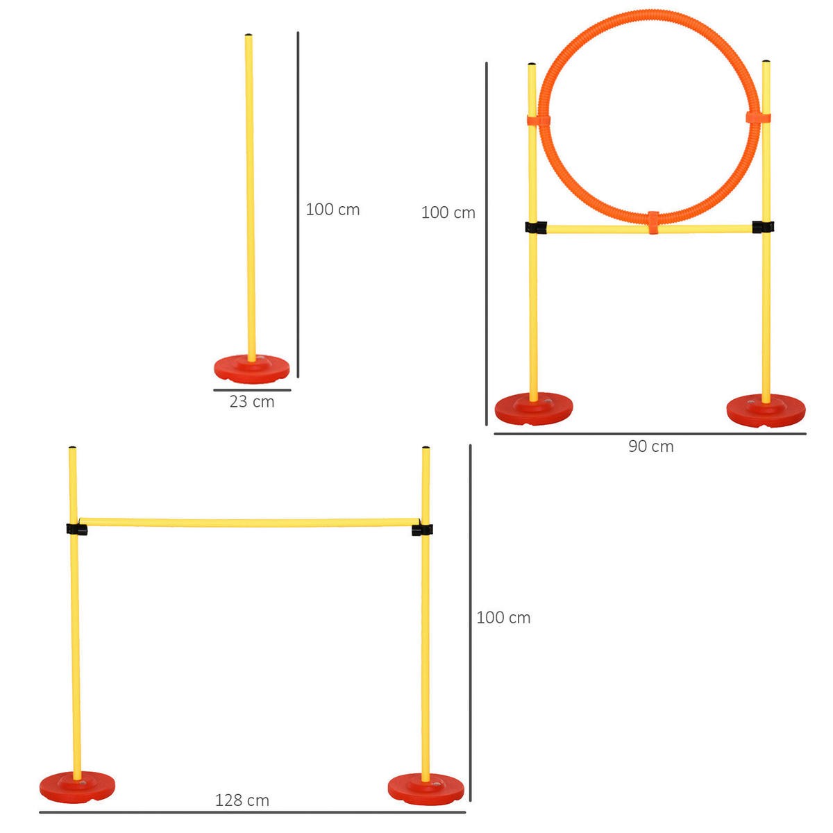 PawHut Agility gelb Kunststoff B/H/L: ca. 128x100x23 cm Agility - gelb (23,00/128,00/100,00cm) - PawHut