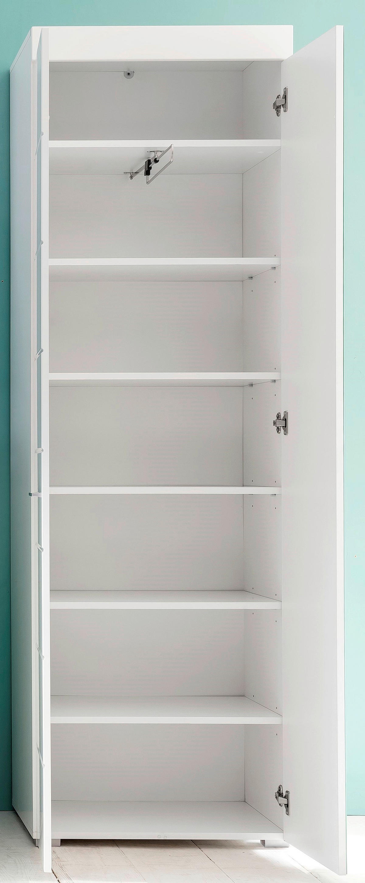 Garderobenschrank Amanda weiß Hochglanz B/H/T: ca. 62x195x38 cm Amanda - weiß (62,00/195,00/38,00cm) - Trendteam