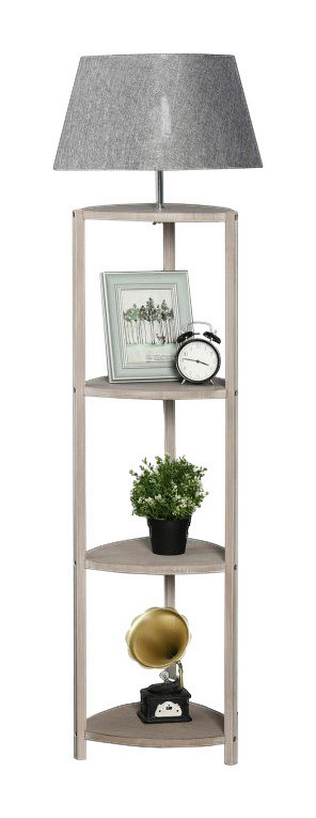 HOMCOM Stehleuchte B31-096 grau Holz Kunststoff B/H/L: ca. 46x159x46 cm E27 1 Brennstellen Stehleuchte B31-096 - grau (46,00/46,00/159,00cm) - HOMCOM