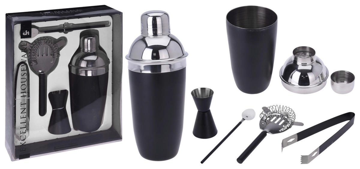 Cocktailset schwarz Edelstahl Cocktailset_5tlg. - schwarz