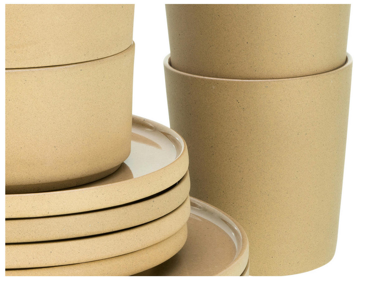 CreaTable Kombiservice Futuro sand Steinzeug 8 tlg. Futuro - sand - CreaTable