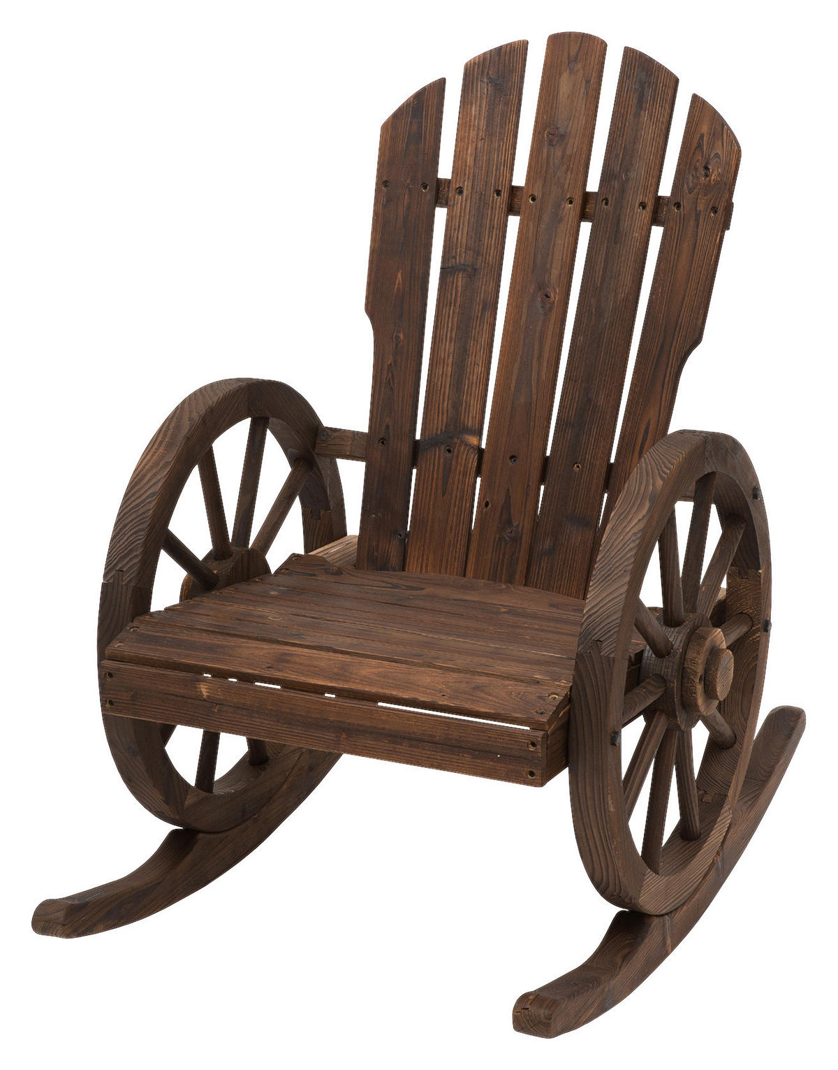 Outsunny Schaukelstuhl dunkelbraun Holz B/H/L: ca. 68x97x88 cm Schaukelstuhl - dunkelbraun (88,00/68,00/97,00cm) - Outsunny