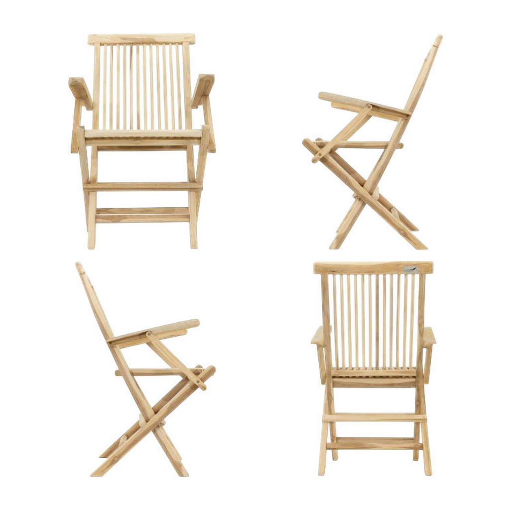 VCM Gartenstuhl 4er Set braun Teakholz B... VCM Gartenstuhl 4er Set braun Teakholz B...