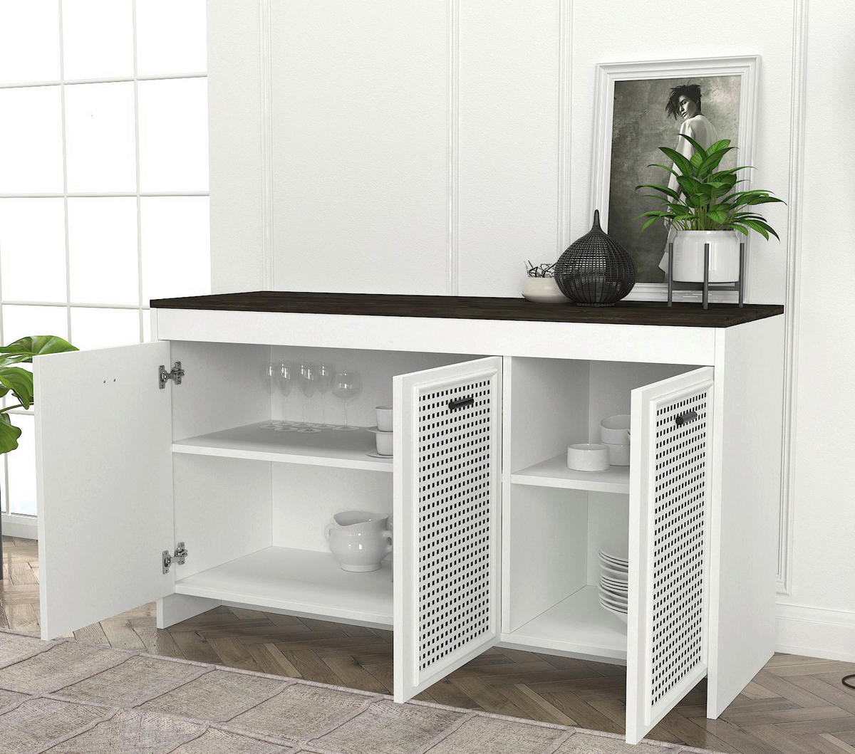Sideboard Done weiß Rebab B/H/T: ca. 120x75x45 cm Done - Rebab/weiß (120,00/75,00/45,00cm) - moebel17