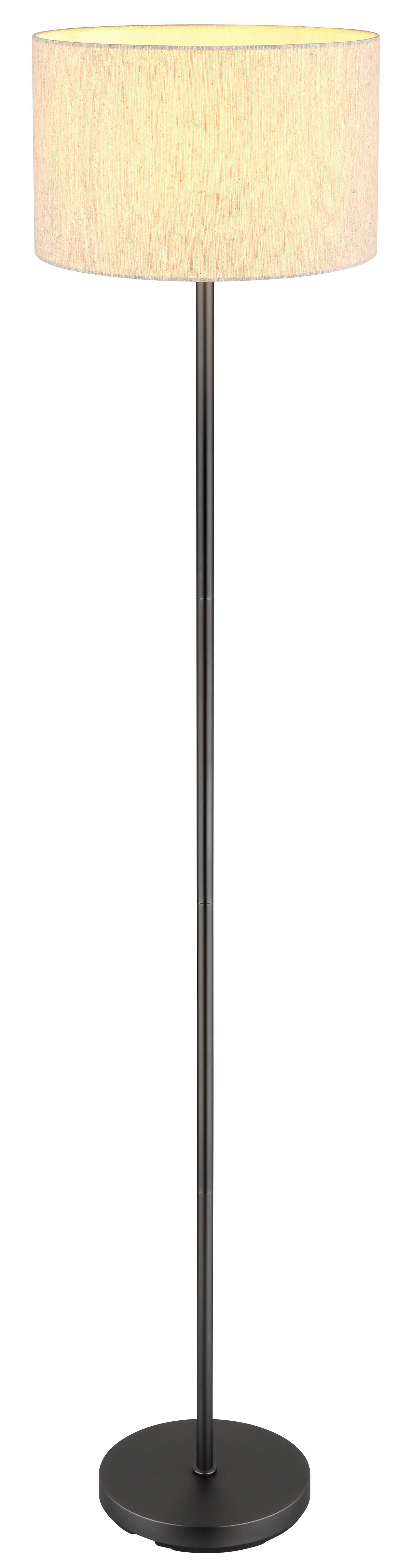 GLOBO Stehleuchte creme schwarz Metall Leinen H/D: ca. 160x35 cm E27 1 Brennstellen THEA - creme/schwarz (35,00/160,00cm) - GLOBO