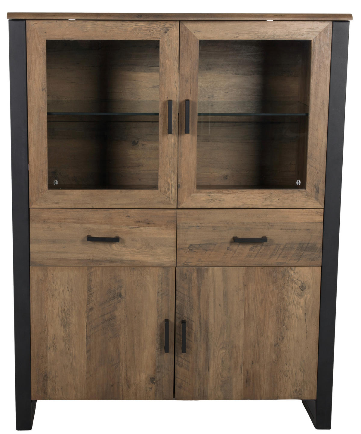Highboard Ute Akazie Nachbildung schwarz MDF B/H/T: ca. 100x130x45 cm Ute - schwarz (100,00/130,00/45,00cm)