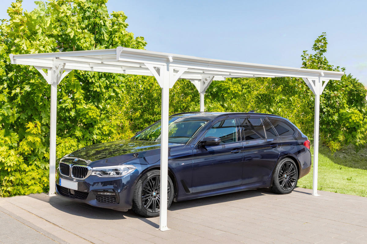 Westmann Carport 15m² B/H/L: ca. 305x232x503 cm 15m² - weiß (503,00/305,00/232,00cm) - Westmann