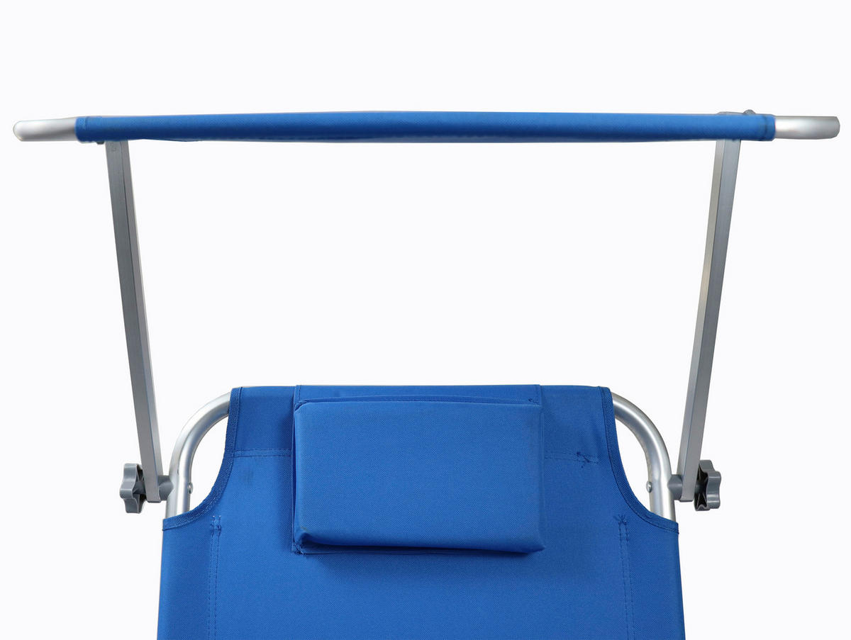 VCM Sonnenliege blau Polyester-Mischgewebe B/H/L: ca. 65x16x165 cm Sonnenliege - blau (165,00/65,00/16,00cm) - VCM