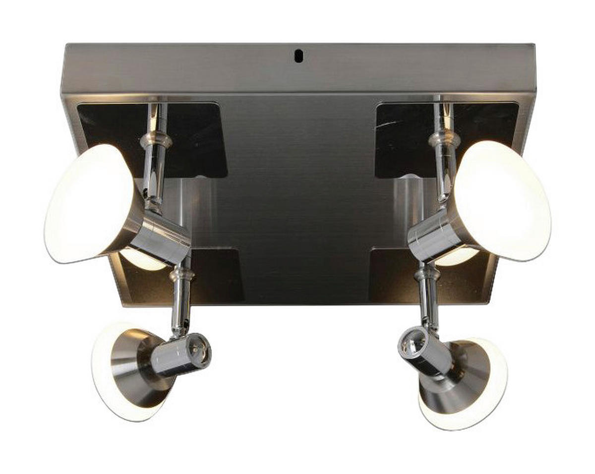 Näve Leuchten LED-Deckenleuchte NV1226942 Chrom Metall Glas B/H/T: ca. 28x13x28 cm 4 Brennstellen Jericho - Chrom (28,00/13,00/28,00cm) - Näve Leuchten