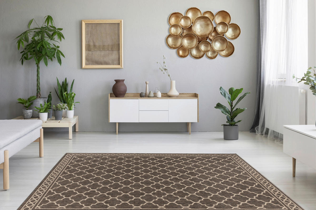 360Living Teppich Splash braun B/L: ca. 80x150 cm Splash - braun/creme (80,00/150,00cm) - 360Living