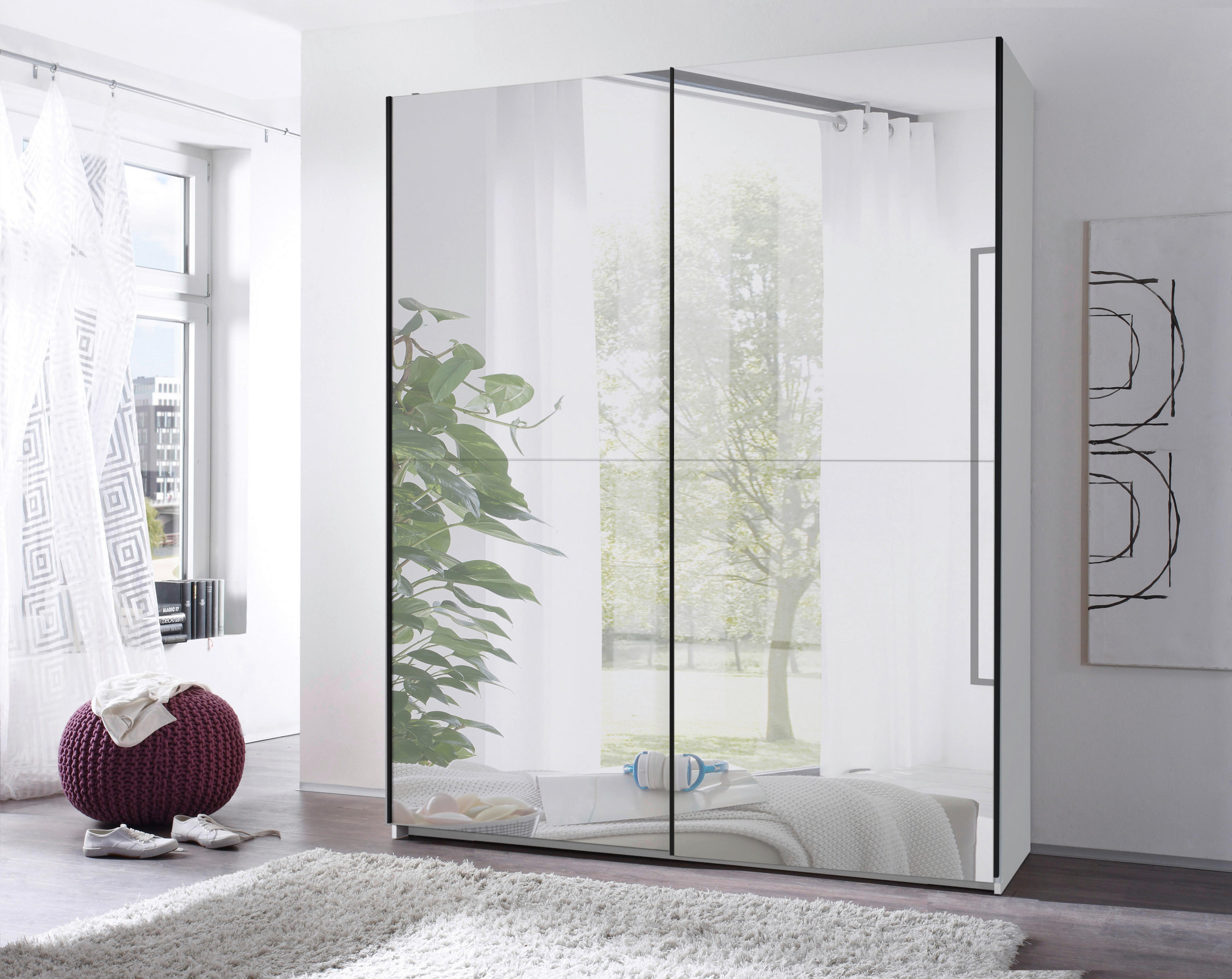 Schwebetürenschrank Noemi weiß B/H/T: ca. 215x210x60 cm Noemi - weiß (215,00/210,00/60,00cm)