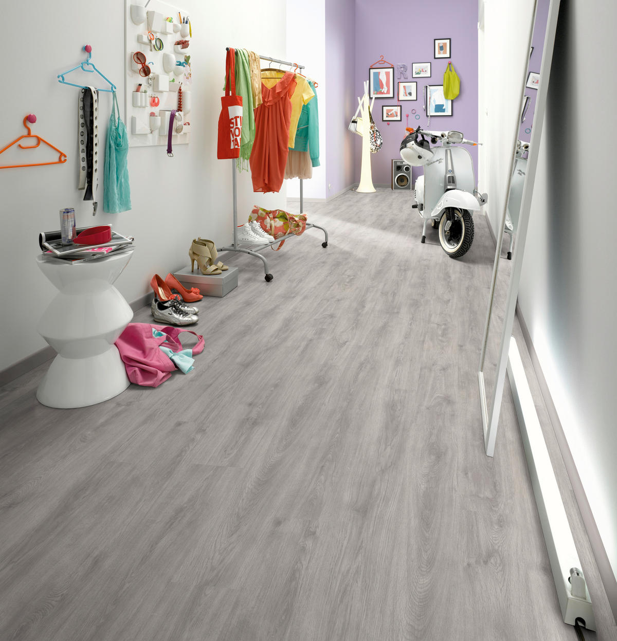 EGGER Laminatboden Eiche Nordkap ca.2,7429 m² im Paket  B/L: ca. 19,2x129,2 cm pro Paket Eiche Nordkap ca.2,7429 m² im Paket - Eiche (19,20/129,20cm) - EGGER
