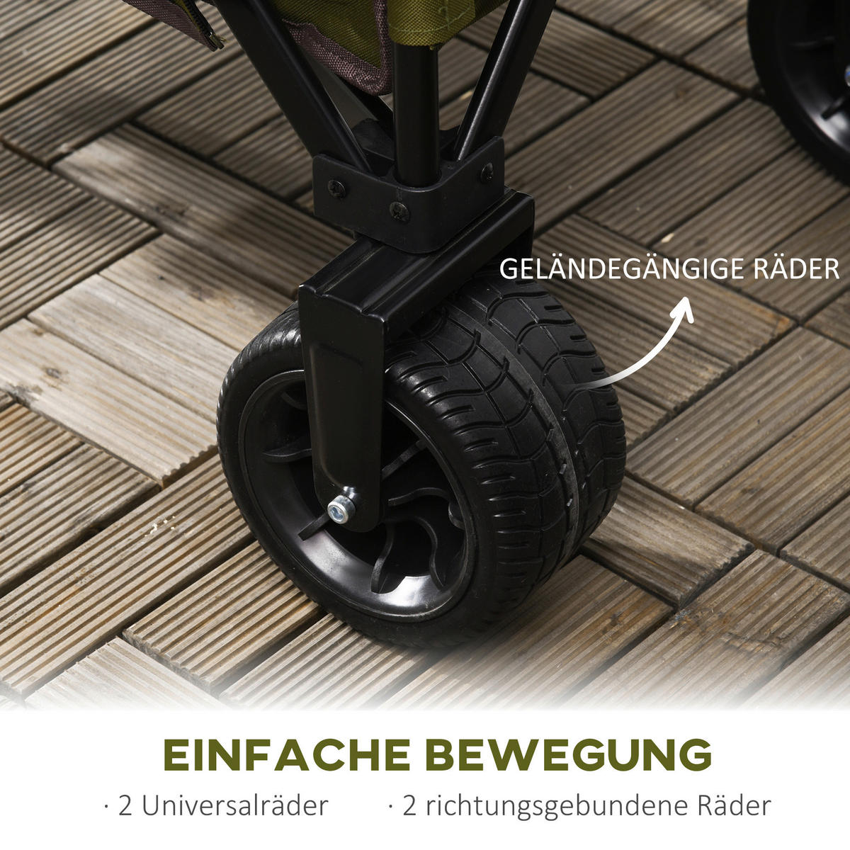 Outsunny Bollerwagen grün B/H/L: ca. 48x100,5x100 cm Bollerwagen - grün (100,00/48,00/100,50cm) - Outsunny