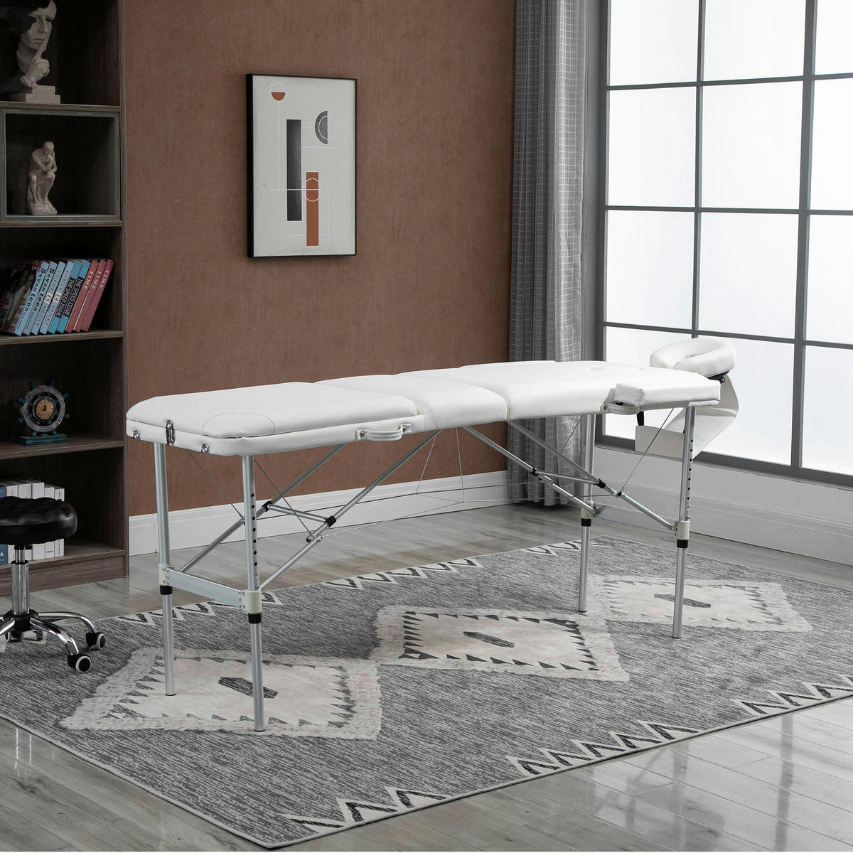 HOMCOM Massageliege weiß PVC B/H/L: ca. 60x215x84 cm Massageliege - weiß (84,00/60,00/215,00cm) - HOMCOM