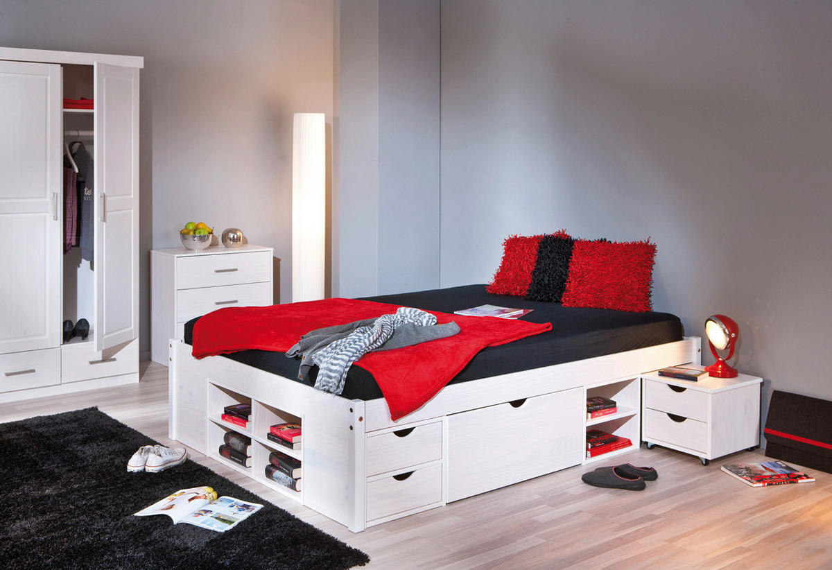 Funktionsbett Till weiß Liegefläche B/L: ca. 140x200 cm Till - weiß (209,00/48,00/146,00cm) - Inter Link