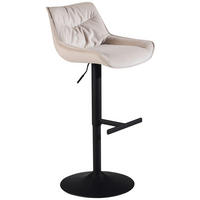 Barhocker beige schwarz Samt Eisen B/H/T: ca. 45x106x55 cm Barhocker - beige/schwarz (45,00/106,00/55,00cm) - Wohnling