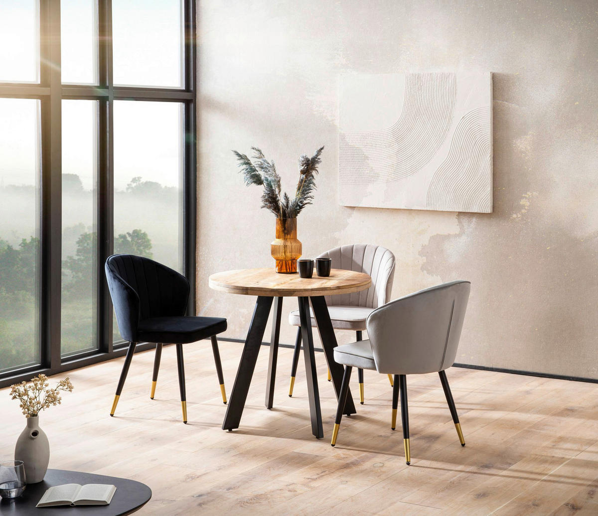 Esstisch braun H/D: ca. 75x80 cm Esszimmertisch - braun (80,00/75,00cm) - Wohnling