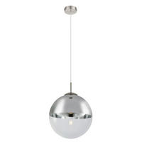 GLOBO Pendelleuchte nickel matt Metall H/D: ca. 120x30 cm E27 1 Brennstellen VARUS - nickel matt (30,00/120,00cm) - GLOBO