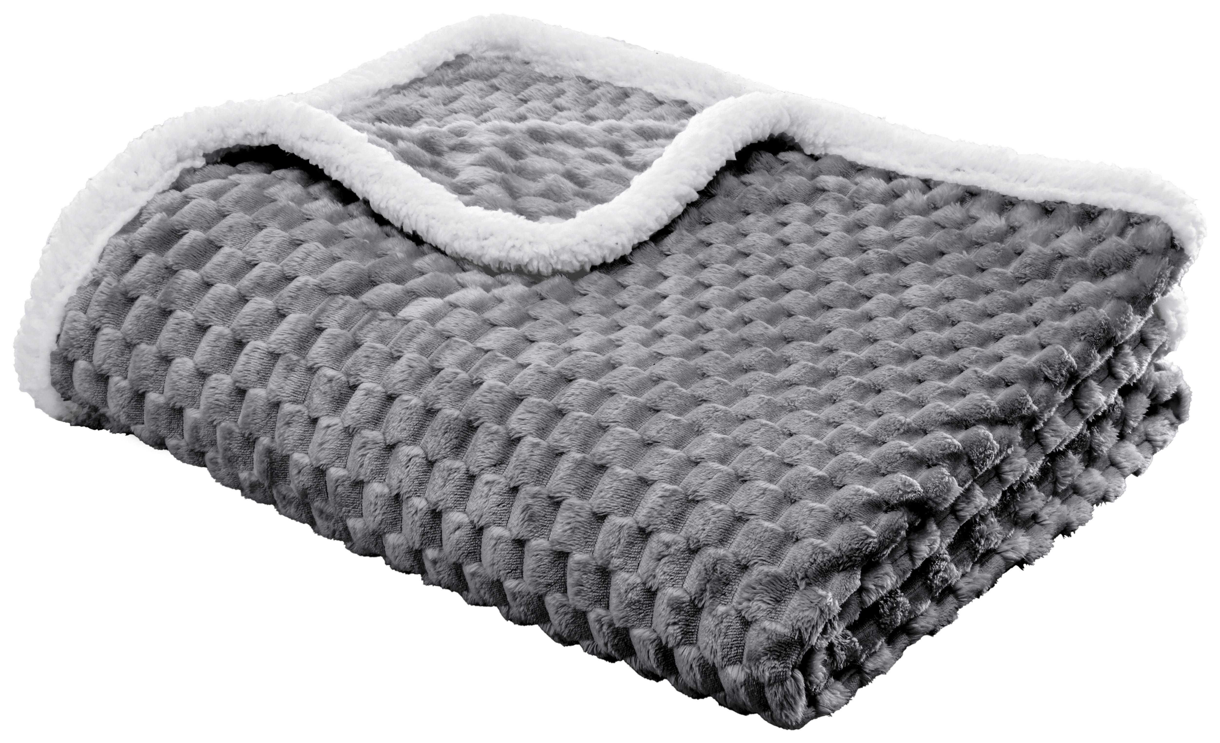 Tagesdecke Wabe Flanell Wabe - anthrazit (200,00/230,00cm) - POCOline