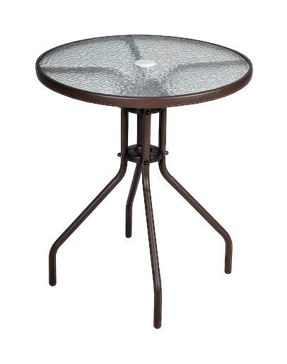 VCM Bistrotisch dunkelbraun Stahl H/D: ca. 72x60 cm Bistrotisch_mit_Glasplatte - dunkelbraun (60,00/72,00cm) - VCM