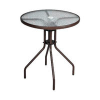 VCM Bistrotisch dunkelbraun Stahl H/D: ca. 72x60 cm Bistrotisch_mit_Glasplatte - dunkelbraun (60,00/72,00cm) - VCM