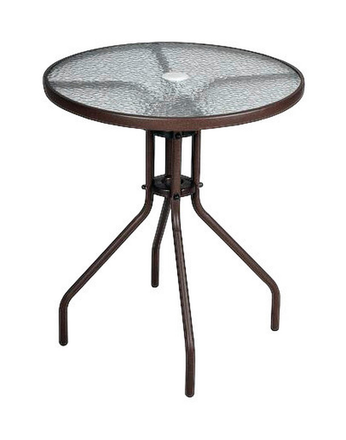 VCM Bistrotisch dunkelbraun Stahl H/D: ca. 72x60 cm Bistrotisch_mit_Glasplatte - dunkelbraun (60,00/72,00cm) - VCM