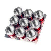 SCHÄFER Gewürzdosenset rot Edelstahl Gewürzdosenset_10tlg. - rot - SCHÄFER