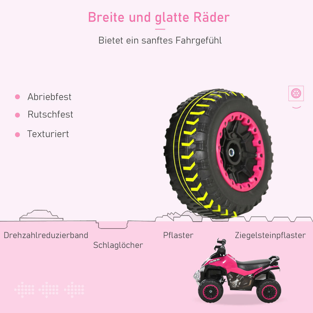 HOMCOM Kinder-Rutschfahrzeug B/H/L: ca. 38x44x67,5 cm Rutschfahrzeug - rosa (67,50/38,00/44,00cm) - HOMCOM
