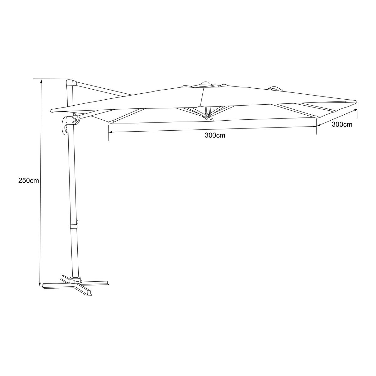 AXI Outdoor Living Ampelschirm Nima anthrazit Metall B/H/L: ca. 300x250x300 cm Nima - beige/anthrazit (300,00/300,00/250,00cm) - AXI Outdoor Living
