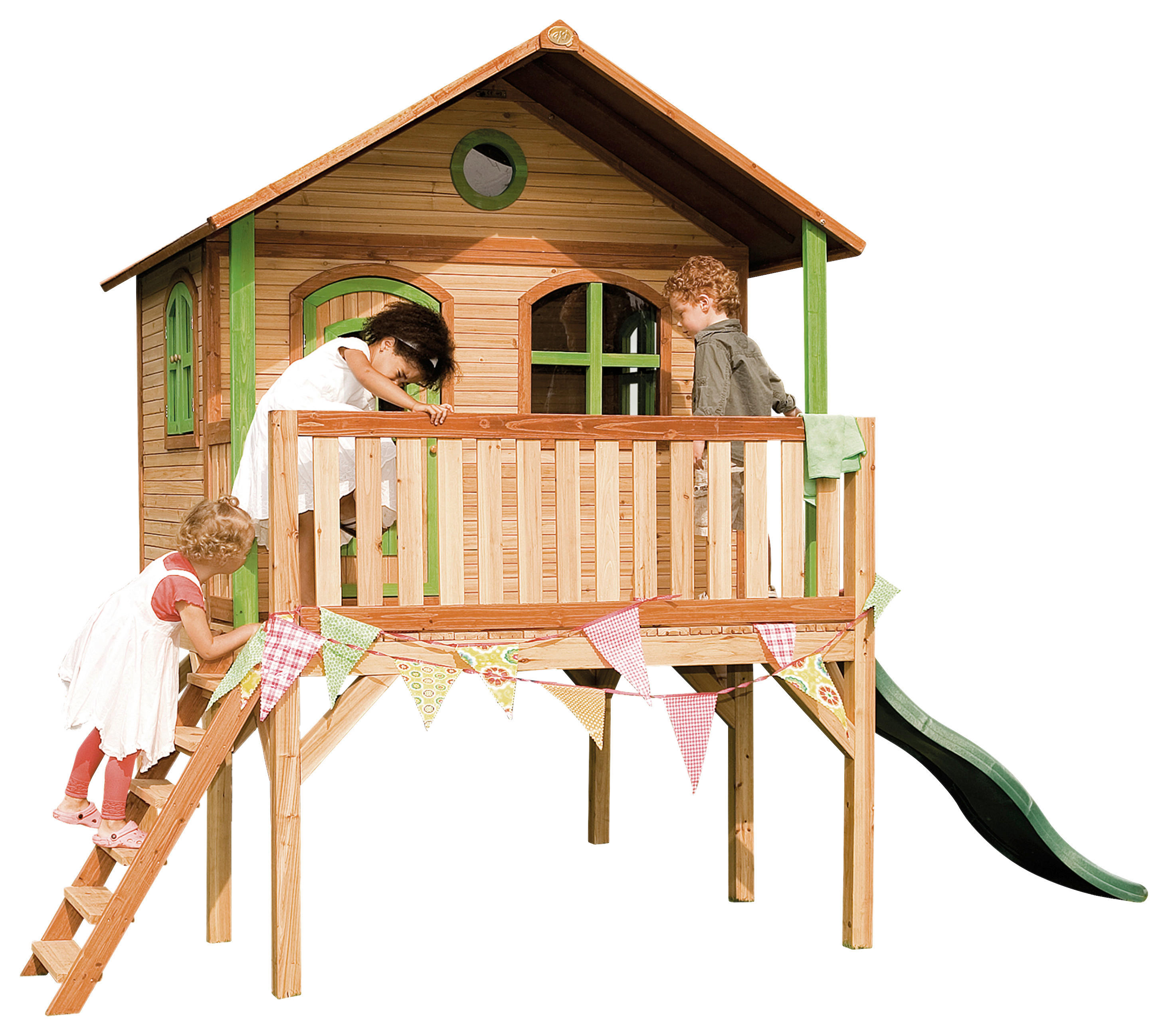 AXI Spielhaus Sophie braun B/H/L: ca. 380x274x212 cm Sophie - braun/grün (212,00/380,00/274,00cm) - AXI