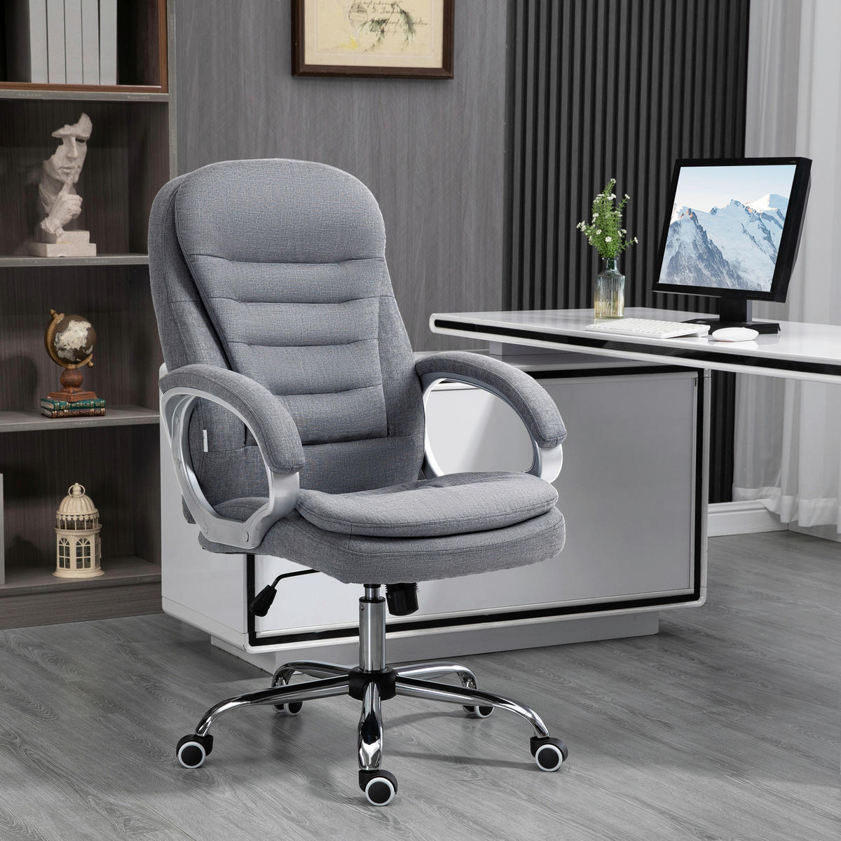 Drehstuhl 921-170GY grau 921-170GY - grau (75,00/111,00/64,00cm) - Vinsetto