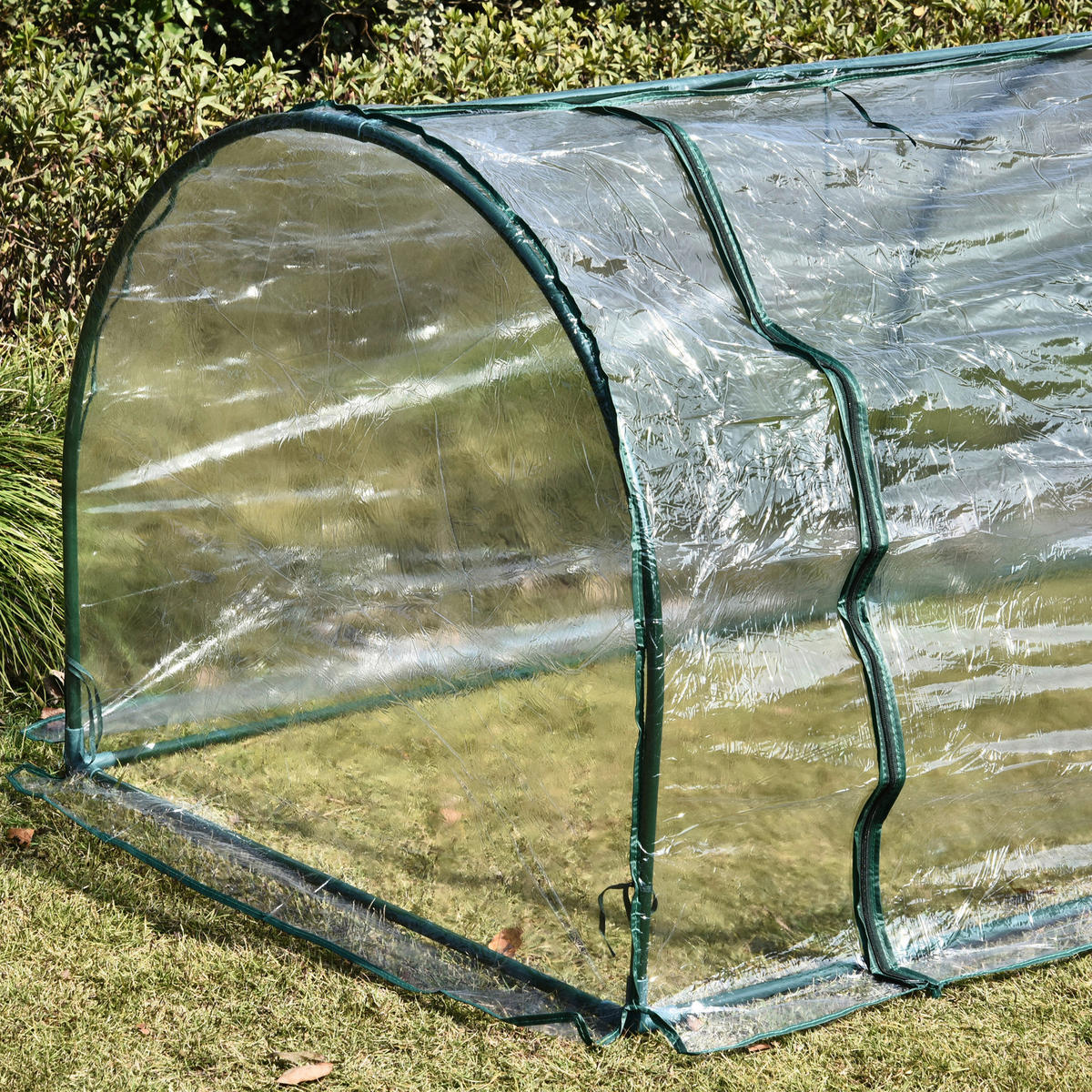 Outsunny Folientunnel B/H/L: ca. 100x80x250 cm Folientunnel 845-305 - grün/transparent (250,00/100,00/80,00cm) - Outsunny