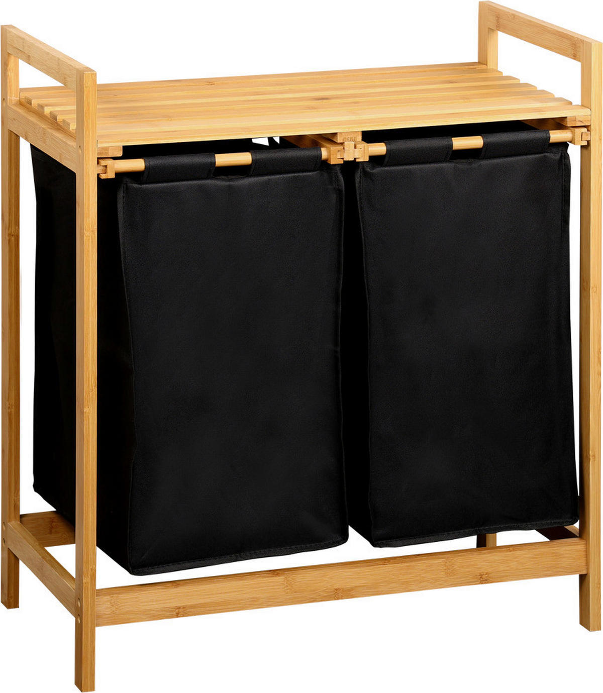 Kesper Wäschesammler natur Polyester B/H/L: ca. 33x73x64 cm Wäschesammler - natur/schwarz (64,00/33,00/73,00cm) - Kesper