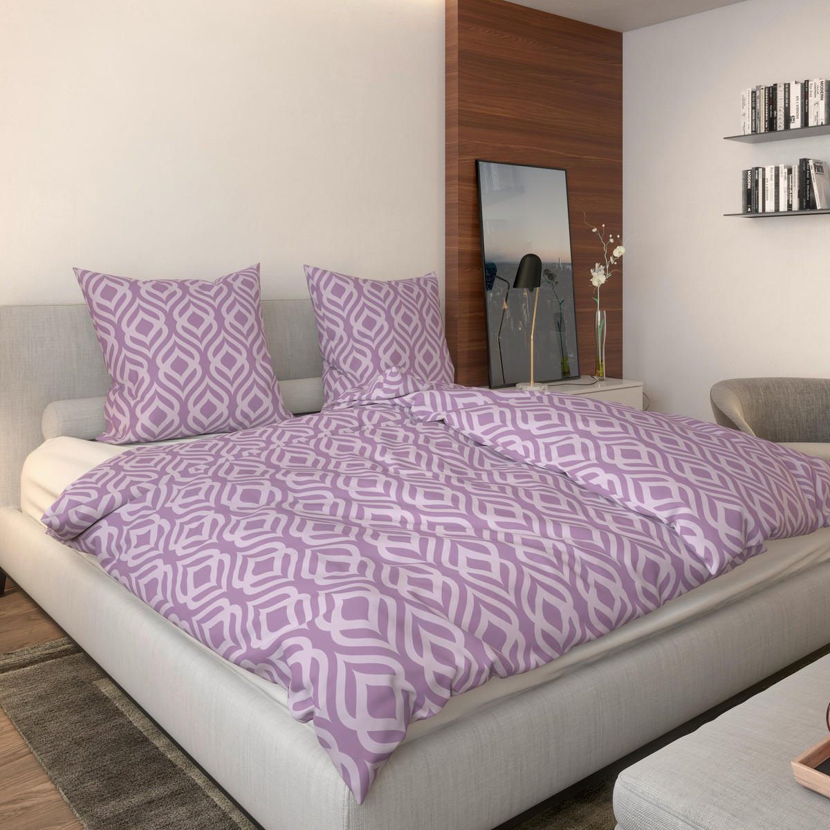 Microfaser Bettwäsche Bettwäsche_Microfaser Raute - rosa (135,00/200,00cm) - Sensation