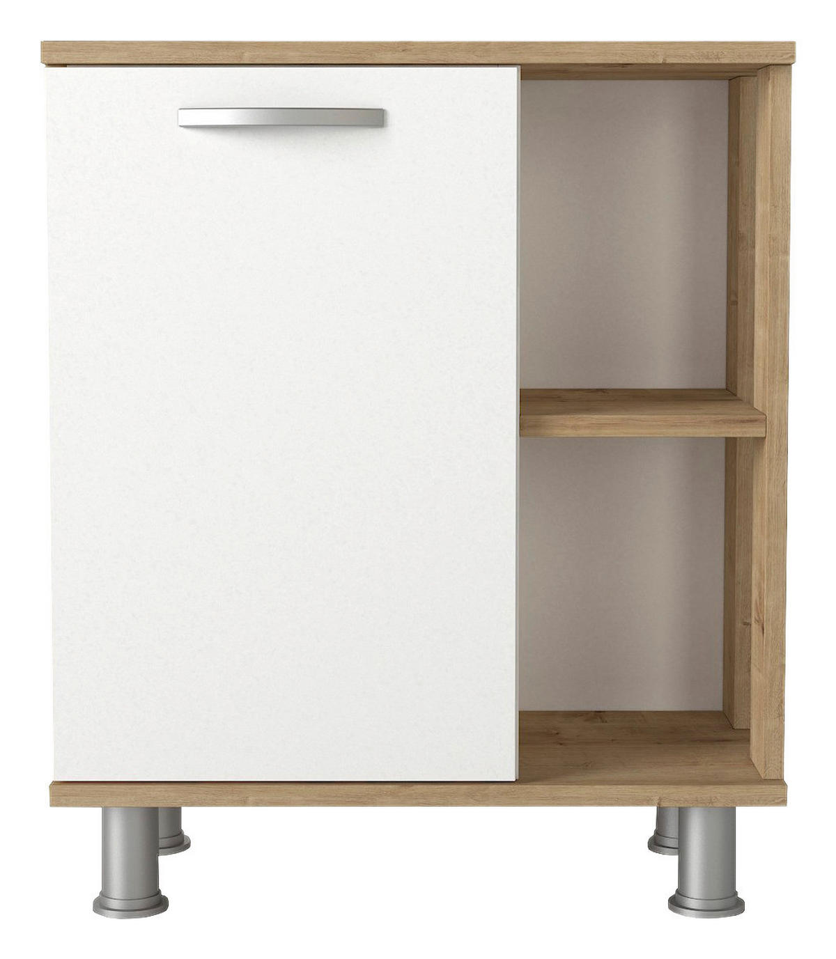 Waschbeckenunterschrank Golda weiß natur Nachbildung B/H/T: ca. 60x71,8x31,6 cm Golda - weiß/natur (60,00/71,80/31,60cm) - moebel17