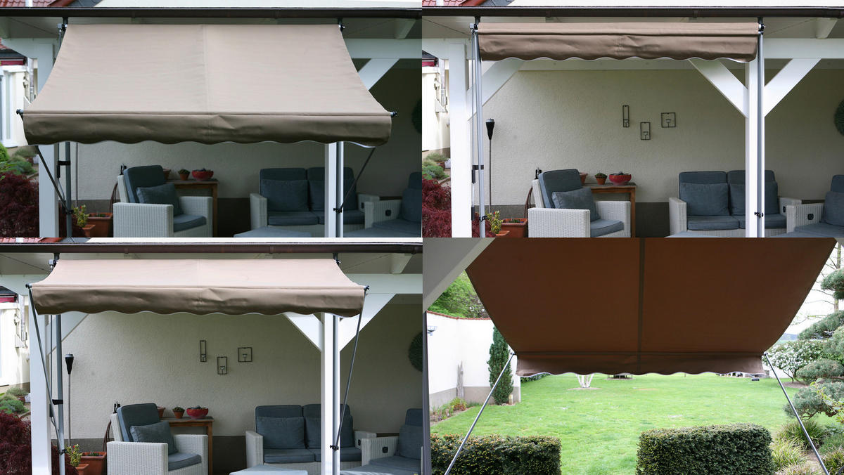 Klemm-Markise Ontario taupe B: ca. 250 cm Ontario - taupe (250,00cm) - Grasekamp