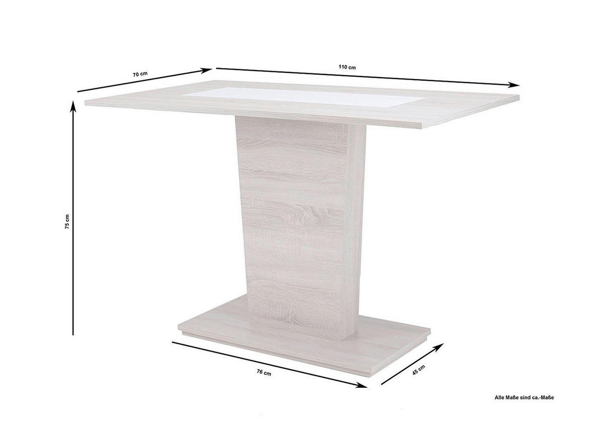 Tisch VIENNA Eiche Sonoma Nachbildung B/H/T: ca. 110x75x70 cm VIENNA - Eiche (110,00/75,00/70,00cm) - byLIVING