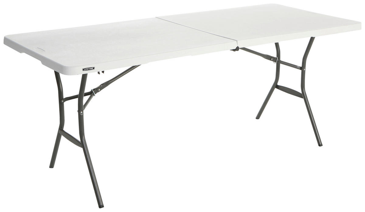 Lifetime Falt-Tisch weiß Kunststoff B/H/L: ca. 76x74x182 cm Falt-Tisch - weiß (182,00/76,00/74,00cm) - Lifetime