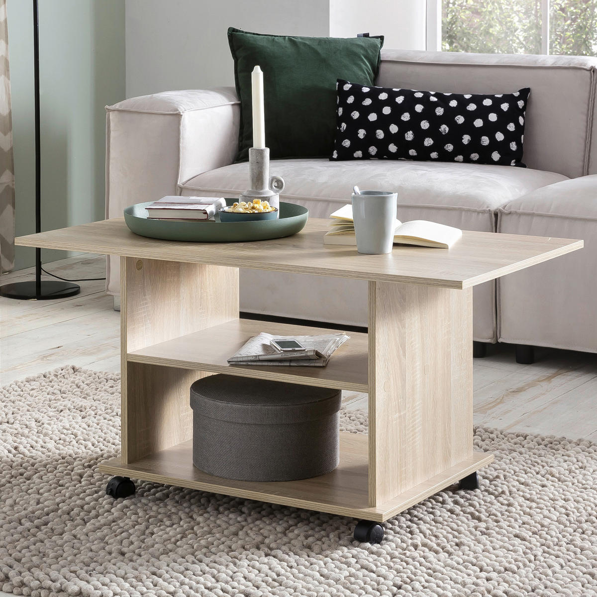 Couchtisch braun B/H/T: ca. 95x51x54 cm Couchtisch - braun (95,00/51,00/54,00cm) - Wohnling