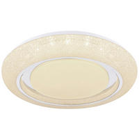 GLOBO Smarte Deckenleuchte 483111-28SH weiß Opal Acryl Chrom Metall H/D: ca. 7x48 cm Rada - weiß/Opal (48,00/7,00cm) - GLOBO