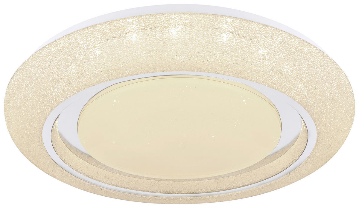 GLOBO Smarte Deckenleuchte 483111-28SH weiß Opal Acryl Chrom Metall H/D: ca. 7x48 cm Rada - weiß/Opal (48,00/7,00cm) - GLOBO