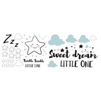Dekosticker Spruch bunt B/L: ca. 25x70 cm 2 tlg. Dekosticker Sweet Dreams Little - bunt (25,00/70,00cm)