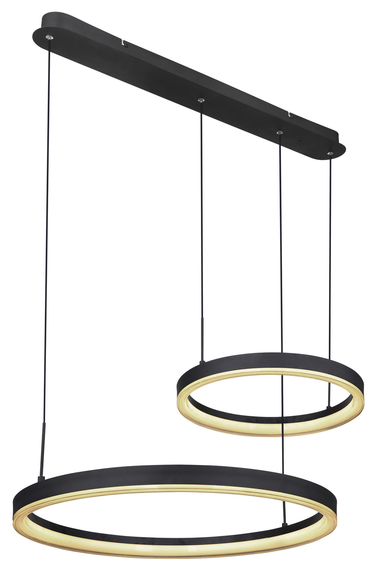 GLOBO Pendelleuchte schwarz Aluminium Metall Acryl B/H/T: ca. 60x150x82,5 cm 1.0 Brennstellen 67189H1 - schwarz (60,00/150,00/82,50cm) - GLOBO