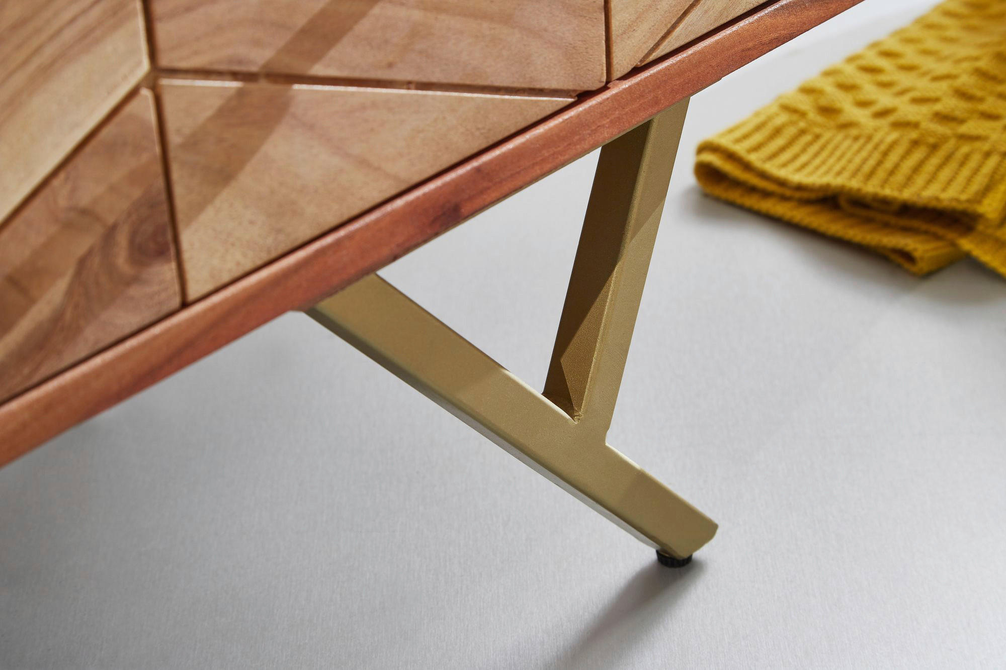 Sideboard natur gold B/H/T: ca. 90x86,5x40 cm Sideboard - gold/natur (90,00/86,50/40,00cm) - Wohnling