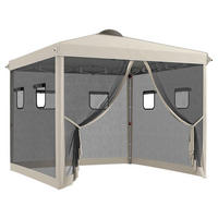 Outsunny Pavillon beige Polypropylen B/H/L: ca. 297x297x287 cm Pavillon - beige (287,00/297,00/297,00cm) - Outsunny