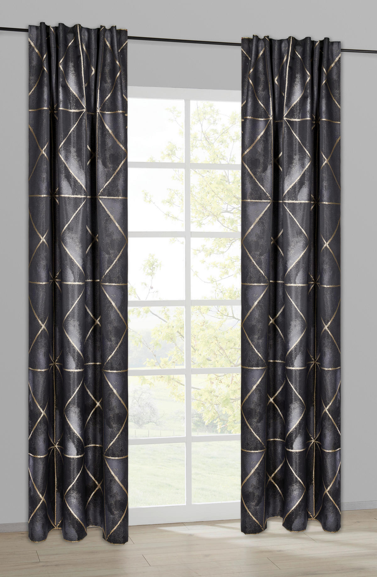 Kombivorhang Valeria schwarz B/L: ca. 140x245 cm Valeria - schwarz (140,00/245,00cm)