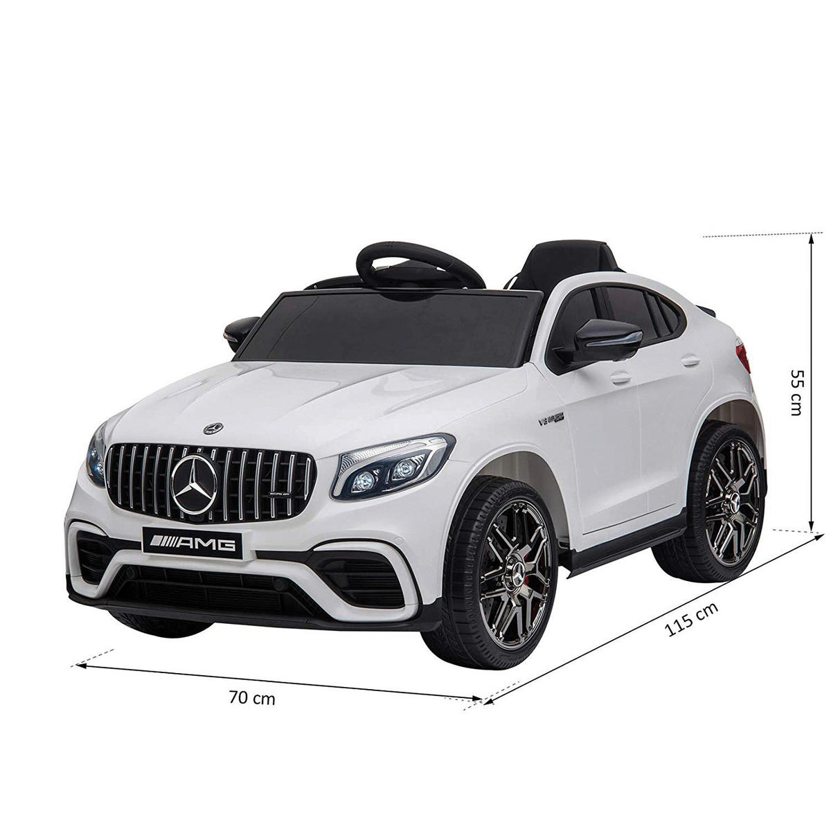 HOMCOM Kinder-Elektroauto weiß B/H/L: ca. 70x55x115 cm Kinder_Elektroauto - weiß (115,00/70,00/55,00cm) - HOMCOM