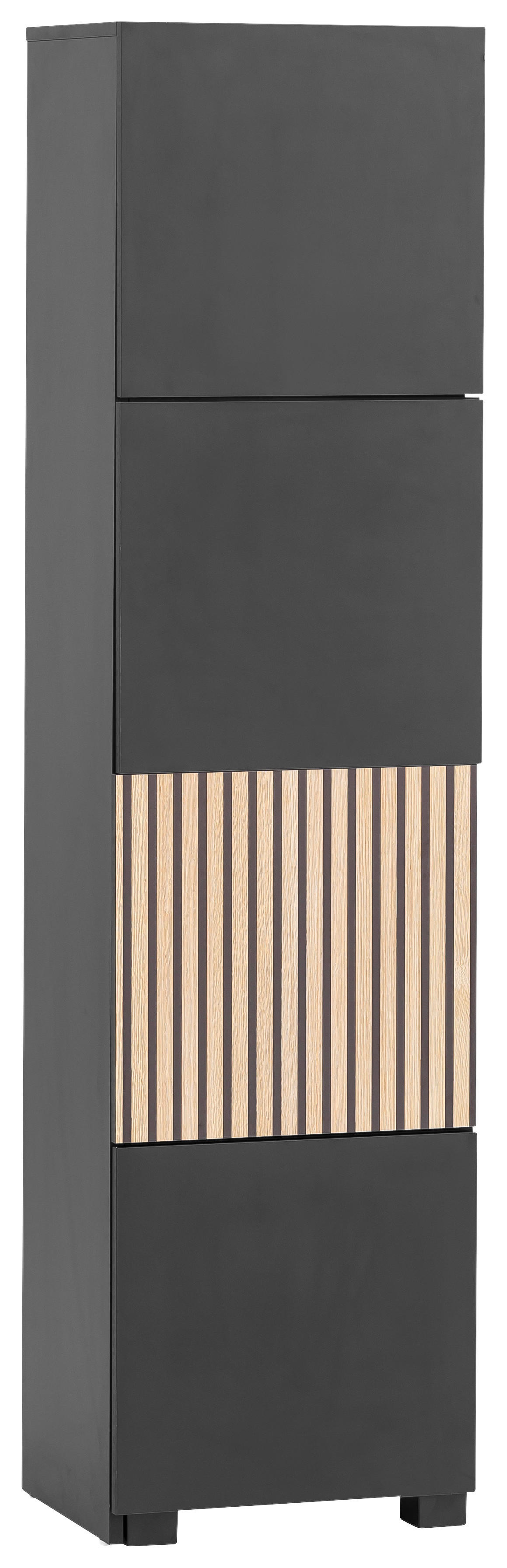 Regal Alexa schwarz matt B/H/T: ca. 76x165,1x33,1 cm Alexa - schwarz (76,00/165,10/33,10cm) - Möbelpartner